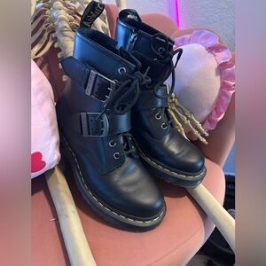 Dr. Martens lace up boots with buckles sz 8